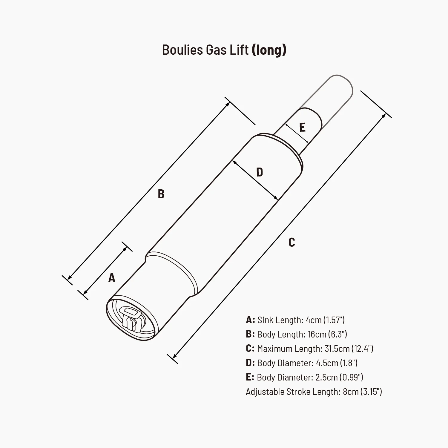 Boulies Sinking Gas Lift (For Master & Elite Chairs Only) - Image 4